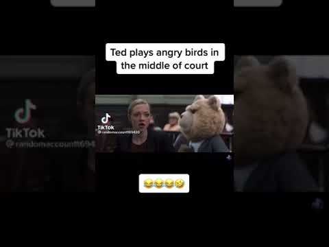 Ted playing angry birds in court
