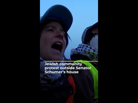 Jewish community protest outside Senator Schumer's house | AJ #shorts