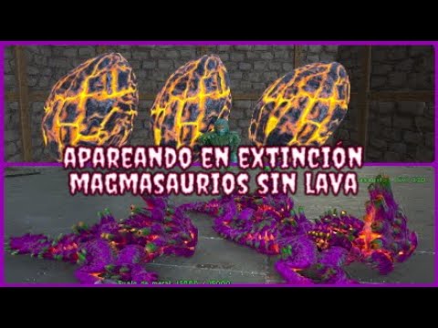 Apareando en extincion Magmasaurios sin lava -Ark Survival Evolved- Breeding Magmasaurs without lava