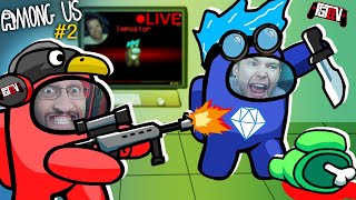 AMONG US: Stream Sniping DanTDM the Imposter [🔴LIVE] Youtuber Collab #2 (FGTeeV Sus)