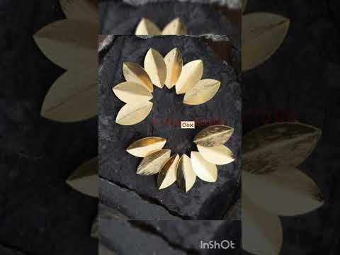 Handmade Brass Elegant Gold-Toned Leaf Cluster Earrings