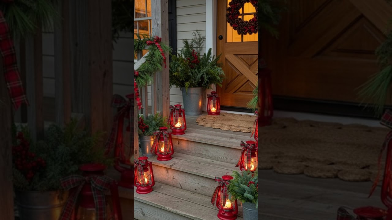 15 Small Front Porch Christmas Decor Ideas In Rustic Country Style For A Farmhouse