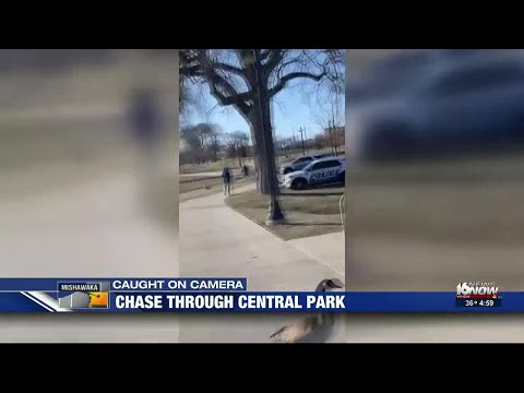 Police chase through Mishawaka’s Central Park caught on camera