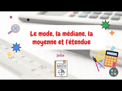 Le mode, la médiane, la moyenne et l'étendue