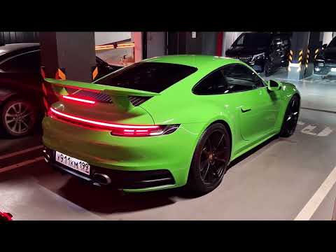 Cold start Porsche 911 Carrera 4S 992 with full Akrapovic exhaust