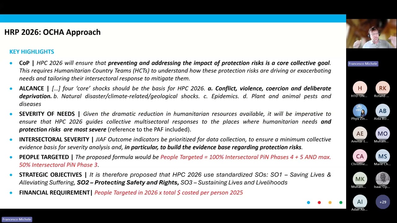 01 bis (EN) - Additional/catch-up session HPC 2026 - Streamlined approach for the Protection Cluster