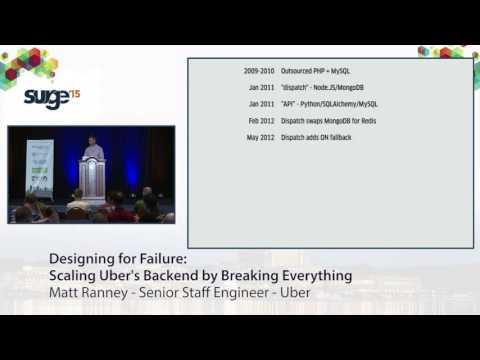 Surge 2015 - Matt Ranney - Designing for failure: Scaling Uber's backend by breaking everything.