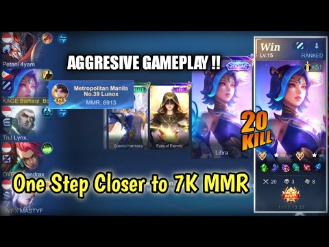 AGGRESSIVE!! Lunox Gameplay Zodiac Skin (Maniac + 20 Kill) || Mobile Legends
