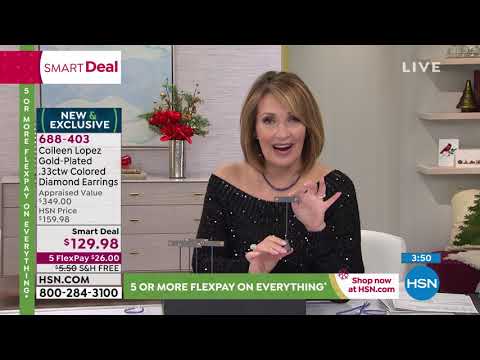 Colleen Lopez GoldPlated .33ctw Colored Diamond Earrings