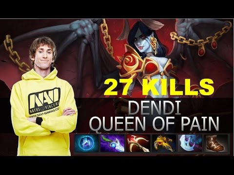 Dota 2 - Dendi "Queen Of Pain" 27 Kills Gameplay