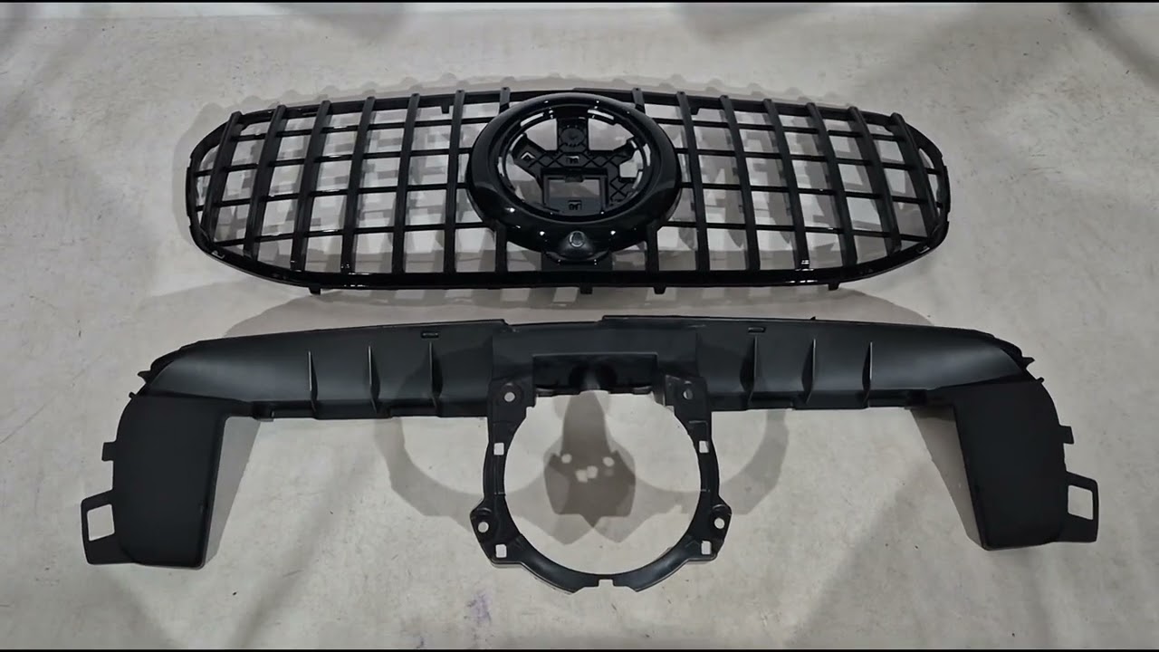 Mercedes GLS X167 2019- гг. Передняя Решетка 2019-2023 (GT Panamericana Черная) Video 1