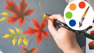 🍁🍂Easy way to paint autumn leaves 🍁🍂, OneStroke for beginners