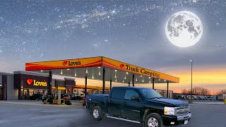 Winter Truck Camping at Loves Truck Stop