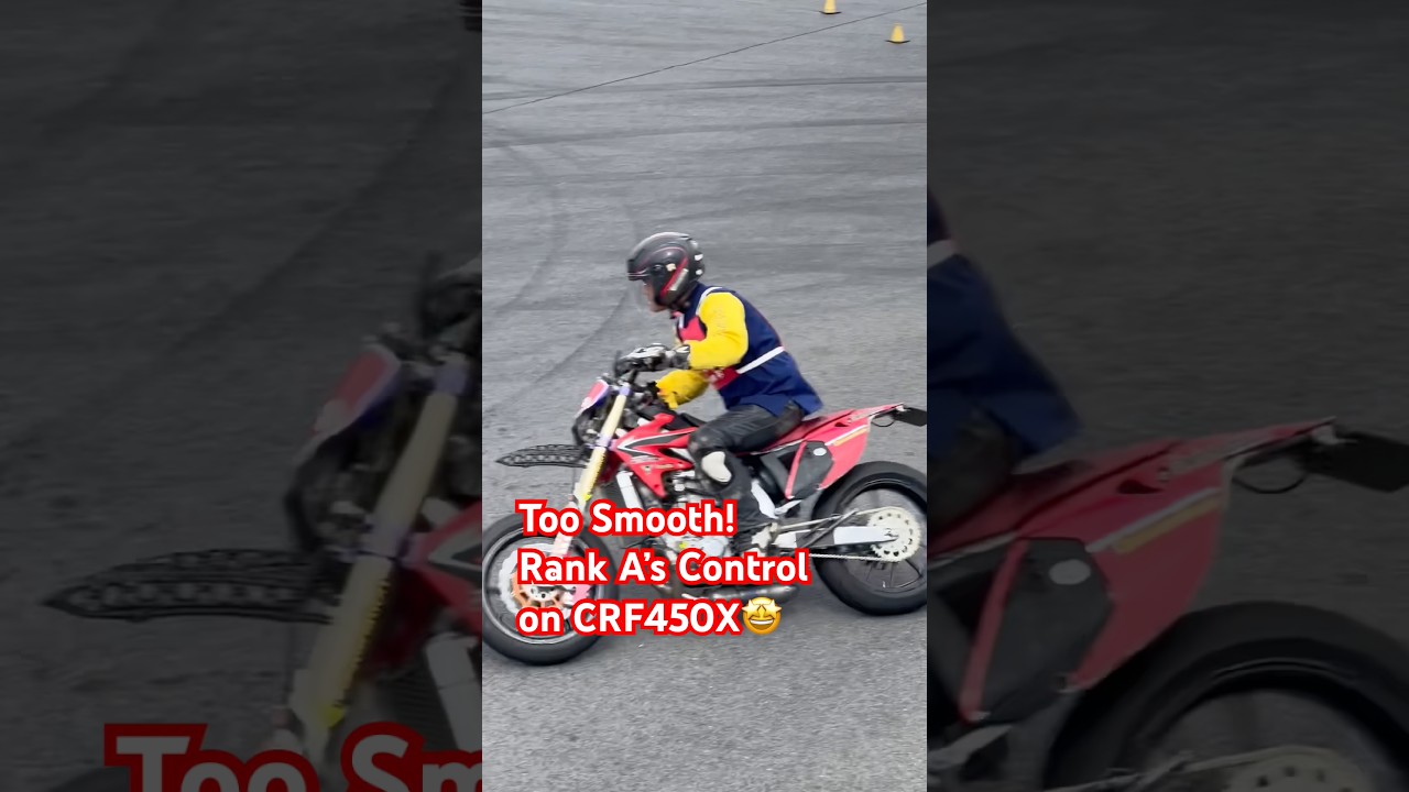 CRF450X looks smaller with Rank A’s Ride, Mr. Yoshino #crf450x #motogymkhanajapan #motogymkhana