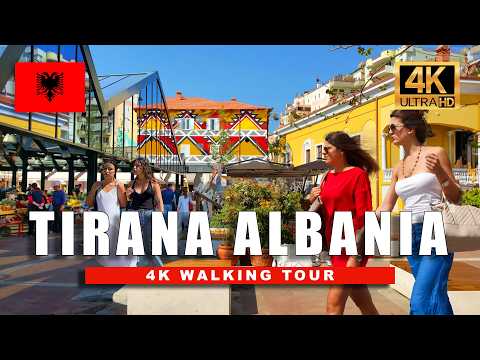 4K Tirana, Albania Walking Tour 🇦🇱 Summer Walkthrough Central Tirana - 4K HDR 60fps