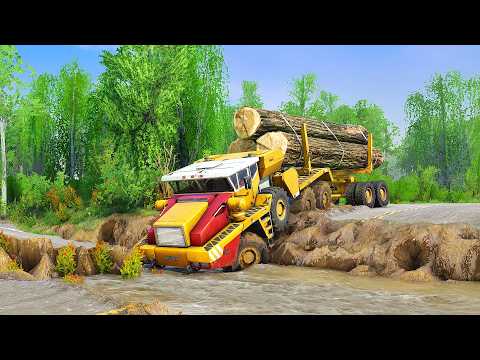 Logging Truck Takes on DEADLY Waters in TREACHEROUS River