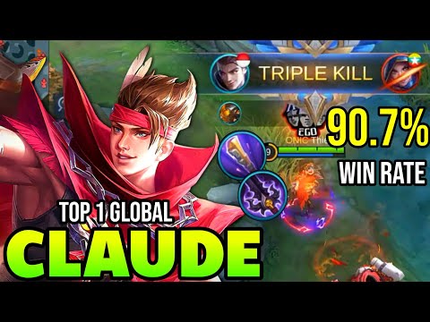 90.7% WIN RATE! CLAUDE BEST BUILD 2021 | TOP 1 GLOBAL CLAUDE GAMEPLAY | MOBILE LEGENDS