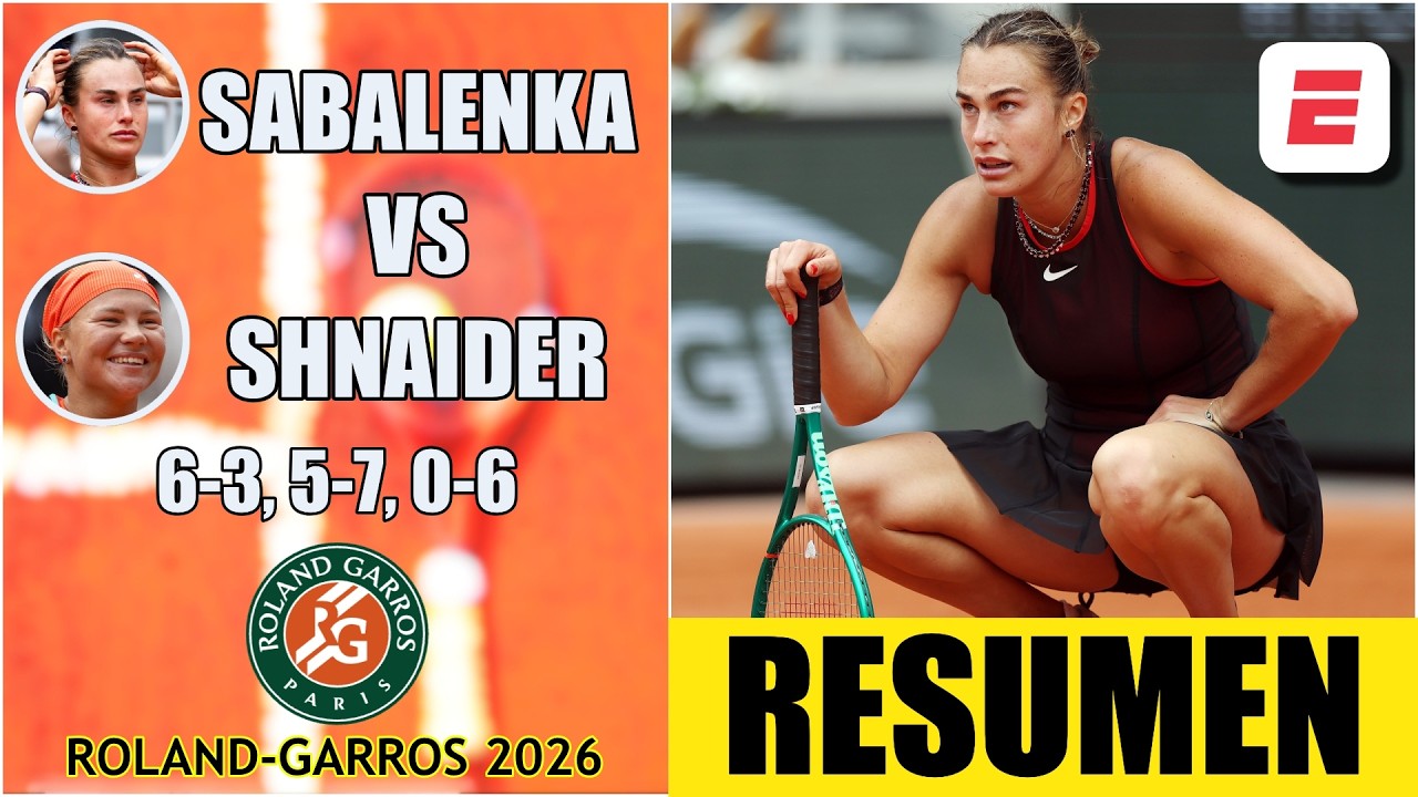 ARYNA SABALENKA vs DIANA SHNAIDER | Cuartos de final | HIGHLIGHTS | RESUMEN | Roland Garros 2026