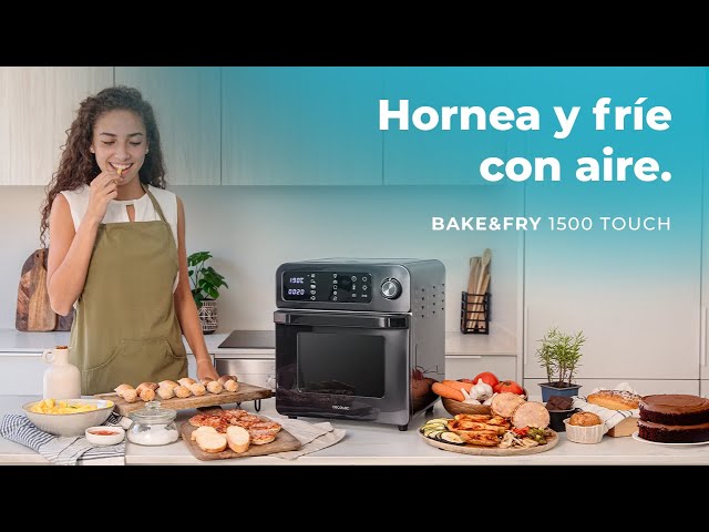 Horno électrique Cecotec Bake&Fry 1500 Touch 15L Inox avec écran tactile et accessoires video