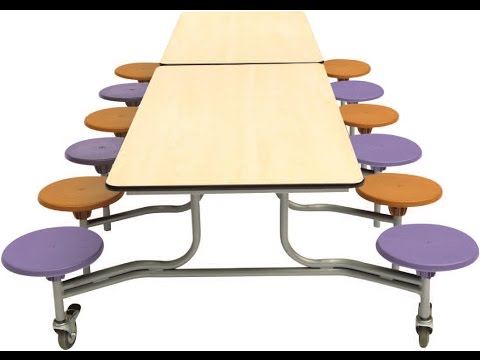 Spaceright 16 Seat Rectangular Mobile Folding School Dining Table Seating Units