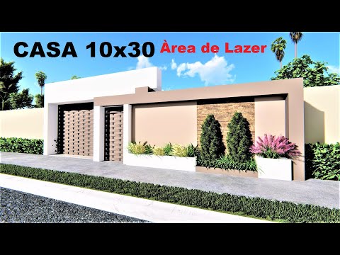 Casa 10x30 com Piscina - Compre o Projeto na Descrição - P353