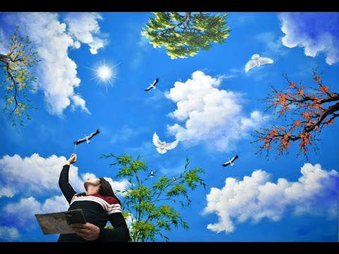 vẽ trần mây 3d, video tóm tắt trong K.học vẽ tranh tường, do T.tâm Mỹ Thuật Việt T.chức: 0969033288