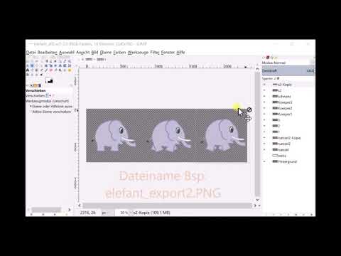 GIMP Tutorial Spielfigur - Teil 4  - Spielfigur Export
