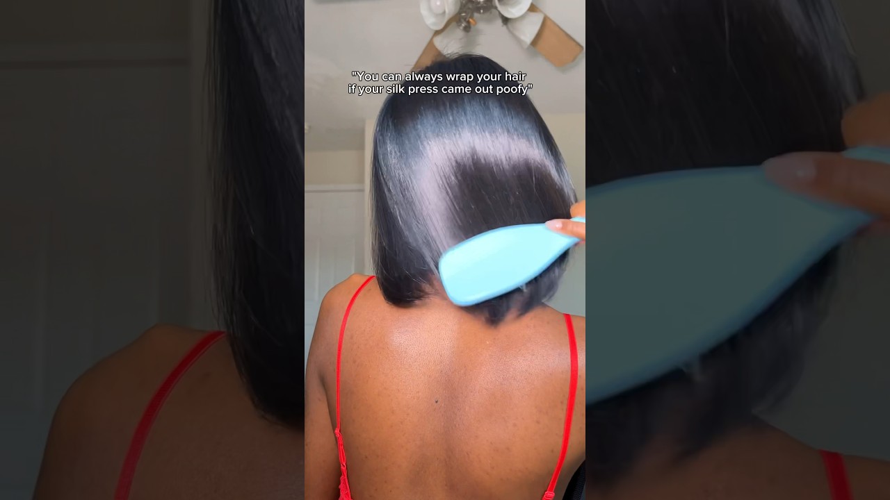 How to fix frizzy silk press on natural hair #hairtutorial #naturalhair