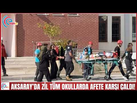 Aksaray’da zil tüm okullarda afete karşı çaldı!