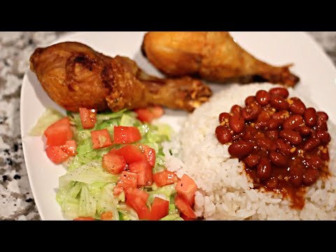 HOW TO COOK RICE BEANS AND CHICKEN | DOMINICAN DISH