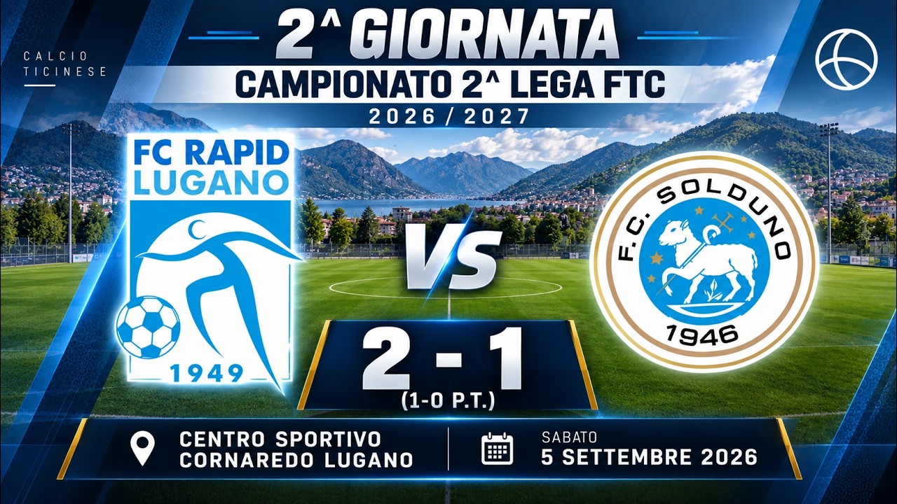 FC Rapid Lugano – FC Solduno 2-1 | 2ª Lega FTC 2026/27 #swissfootball #lugano #locarno #calcio