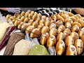 amazing homemade cream donuts made with cream in different flavors korean street food