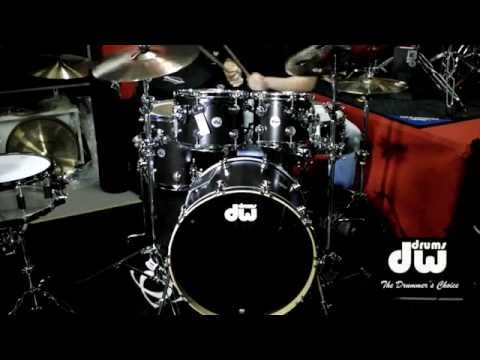 Bateria DW Collectors Ebony Satin Oil 22",10,12,16" - Groove It Up Drum Shop Portugal