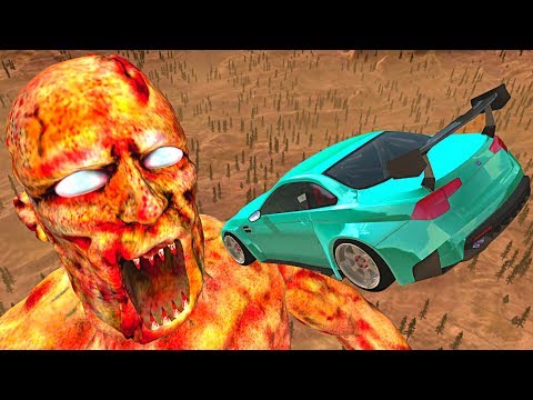 BeamNG.drive - Cars Jumping into Giant ZOMBIE Mouth (Zombie Apocalypse)
