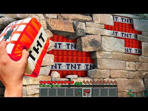 Minecraft in Real Life POV -  TNT WALL in Realistic Minecraft 創世神第一人稱真人版