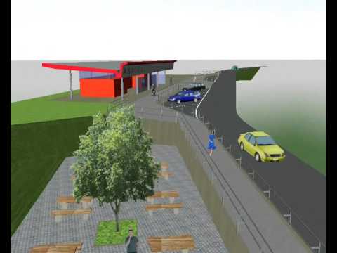 Visualisierung von einem Autobahnrastplatz