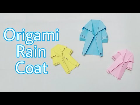 Easy Origami paper Raincoat - How to make paper raincoat - Rainy day Crafts - DIY Paper Dress