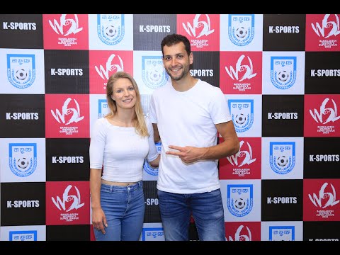 Aguśka Mnich & Freestyle Footballer and Patrick Baürer at WSL Announcement Ceremony