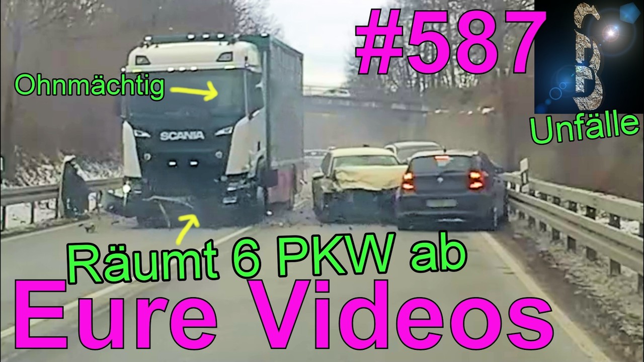 Eure Videos #587 Kobra11 #32 - Dashcam - LKW räumt 6 Autos ab - Motorradcrash - Waschbär - Unfall