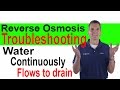 Reverse Osmosis Troubleshooting Water Continuously flows to Drain