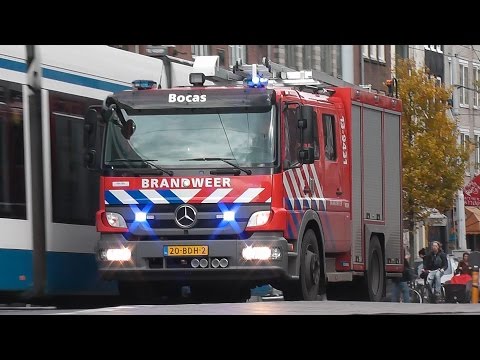 5X Brandweer met Spoed / PRIO 1 in het Centrum van Amsterdam [2X ASH 1X OVDN 2X BOC]