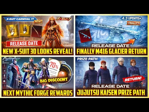 FINALLY 😱 NEW X-SUIT 3D LOOK | M416 GLACIER RETURN  | NEXT MYTHIC FORGE BGMI | JUJUTSU KAISEN RETURN