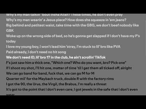 Central Cee Ft. Lil Baby - BAND4BAND (Lyrics)