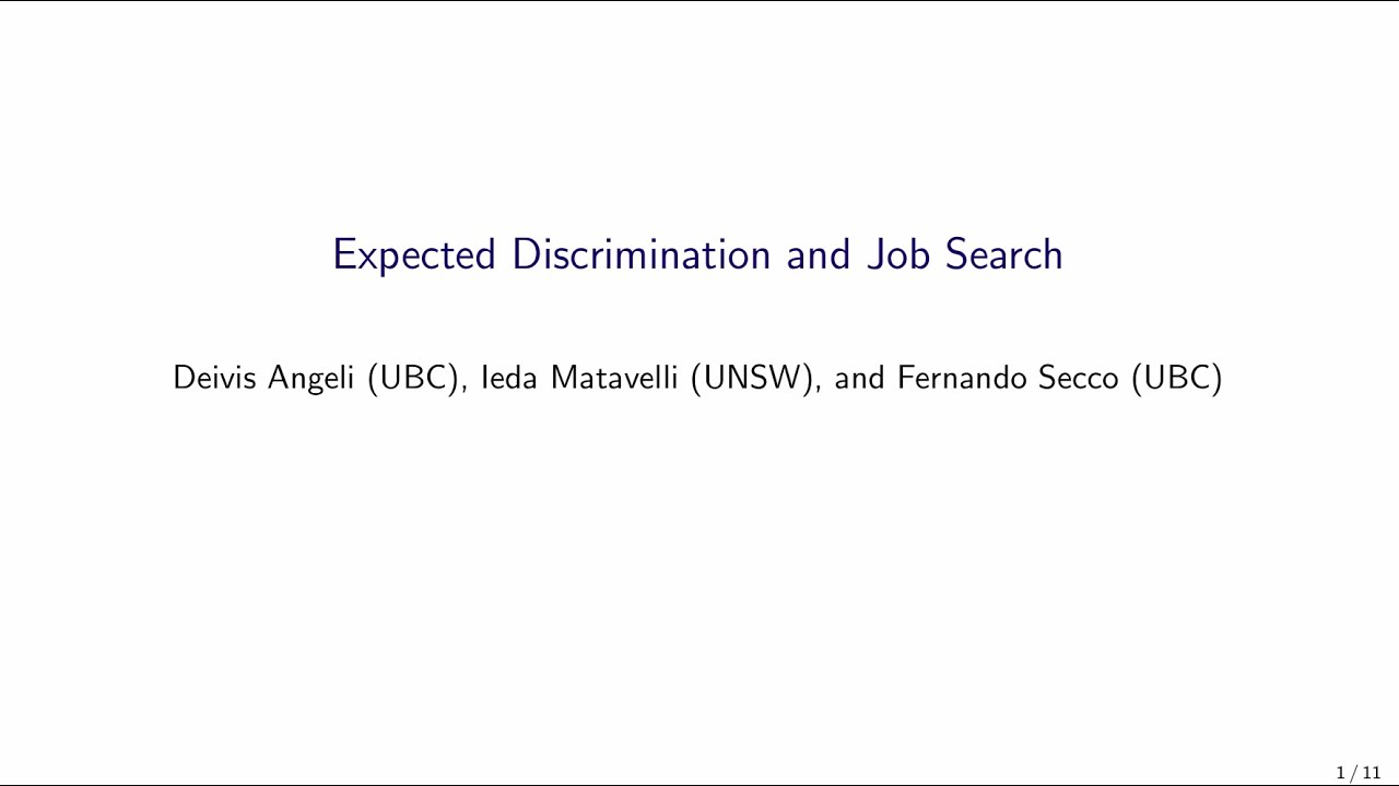 Expected Discrimination and Job Search | PEP2024