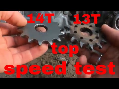 motocross sprockets top speed test 13t vs 14t