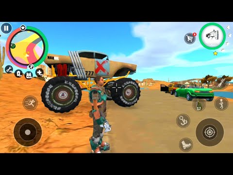Vegas crime simulator new game | Vegas jumping river with monster truck fight on police | Games on