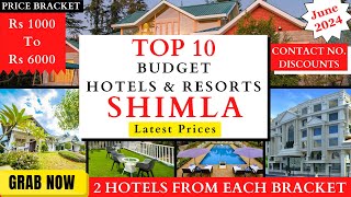 TOP 10 Budget Hotels And Resorts In SHIMLA | Rs 1000 To 6000 | Best Homestays | 