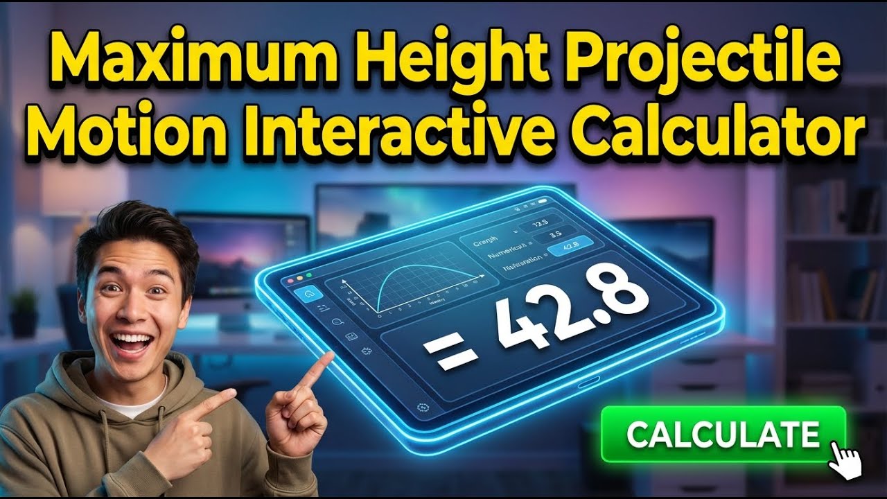 Maximum Height Projectile Motion Interactive Calculator