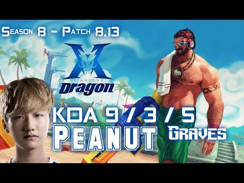 KZ Peanut GRAVES vs GRAGAS Jungle - Patch 8.13 KR Ranked