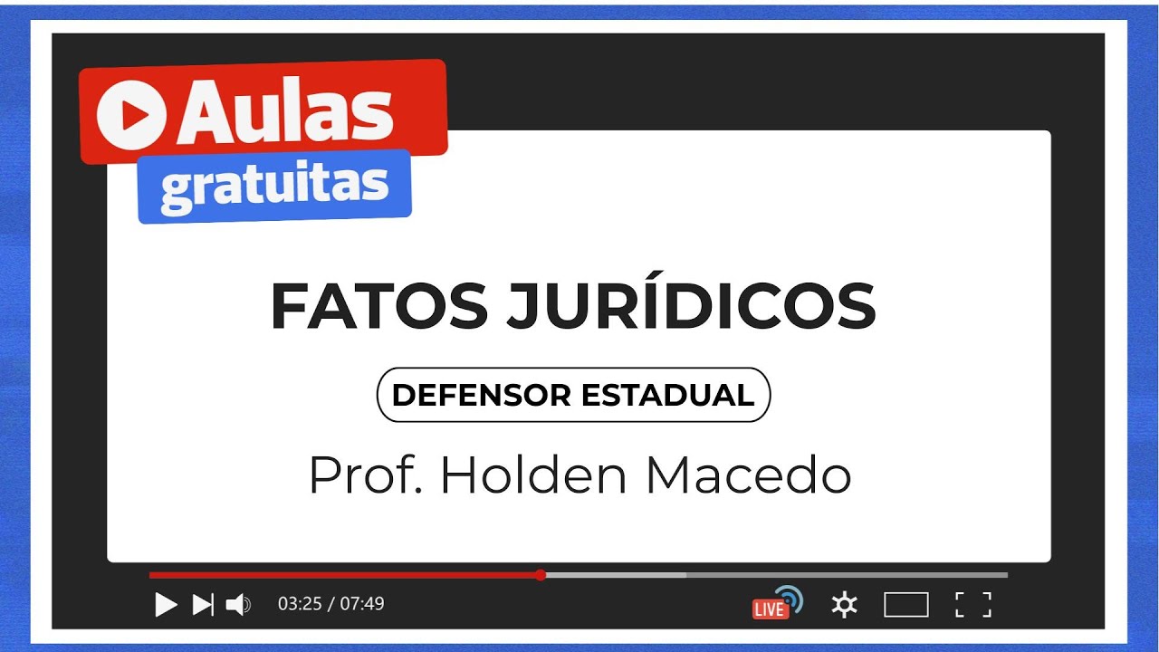 Fatos Jurídicos - Defensor Estadual | Prof. Holden Macedo